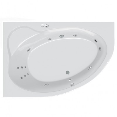 Гідромасажна ванна Ravak Asymmetric II 170х110 L Power Base, хром