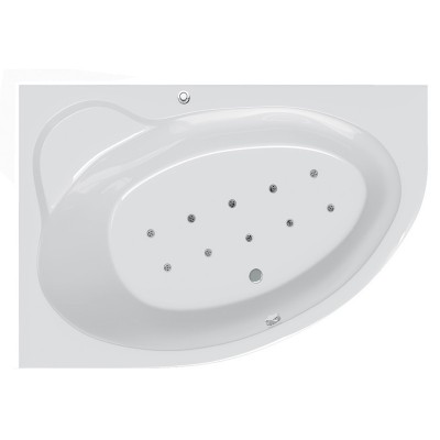 Гидромассажная ванна Ravak Asymmetric II 150х100 L Relax Base, хром