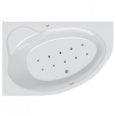 Гідромасажна ванна Ravak Asymmetric II 170х110 L Relax Base, хром