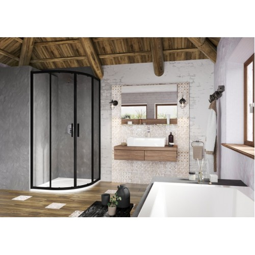 Душевой уголок Ravak Blix Slim BLSCP4-90, чёрный Transparent X3BM70300Z1