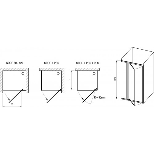 Душові двері Ravak Supernova SDOP 90*195, біла, Transparent (03V701O2Z1)