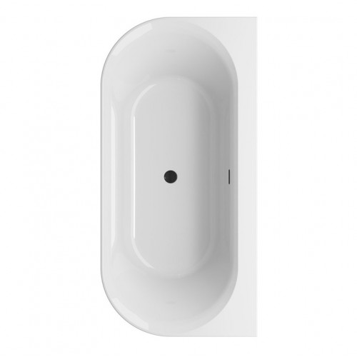 Ванна акриловая Ravak Ypsilon Wall 178x86, отдельностоящая, крышка перелива и слива: черный (XC00100035)