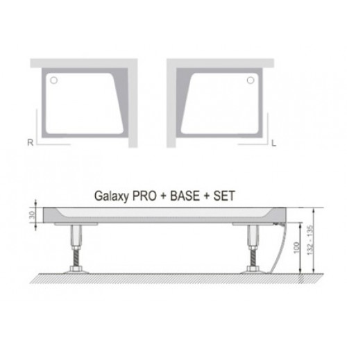 Панель Ravak Gigant Pro 100x80 Set L (XA83AL01010)