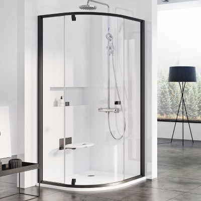 Душевой уголок Ravak Pivot PSKK3 100, чёрный, Transp.376AA300Z1