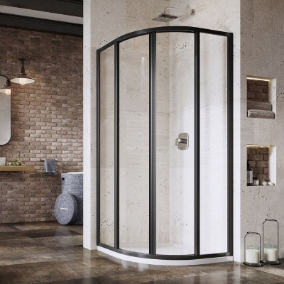 Душевой уголок Ravak Supernova SKCP4 90*195, чёрный, Transparent (3117O302Z1)