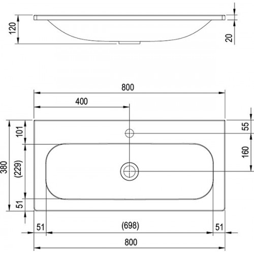 Умивальник Ravak Ring 80 см (XJK01180000)