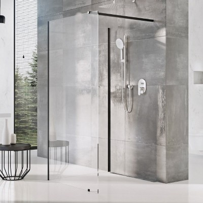 Душевой уголок Ravak Walk In Corner-110/80 v.200, чёрный, Transparent, GW1CD4300Z1