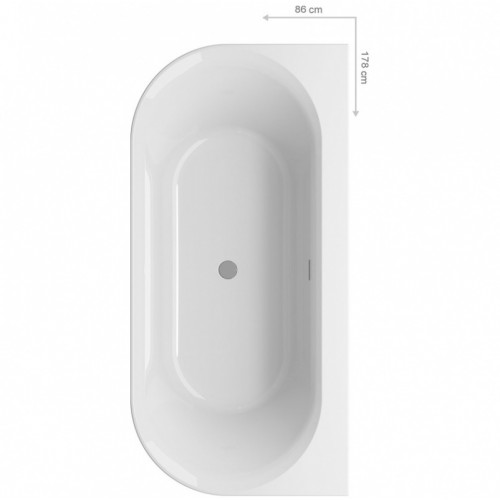 Ванна акриловая Ravak Ypsilon Wall 178x86, отдельностоящая XC00100028