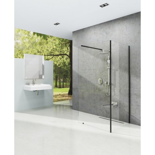 Душевой уголок Ravak Walk In Corner-120/90 v.200, чёрный, Transparent, GW1CG7300Z1