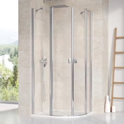 Душевой уголок Ravak Chrome CSKK4 80, полир. алюм., Transp.(3Q140C00Z1)