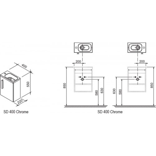 Столешница под умывальник Ravak 120 см, L формы, цвет дуб (X000000835)
