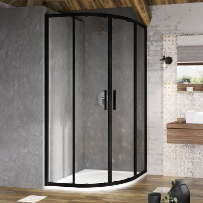Душовий куточок Ravak Blix Slim BLSCP4-80, чорний, Transparent X3BM40300Z1