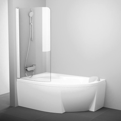 Шторка для ванны Ravak CVSK1 Rosa 160/170 L, белая, Transp.(7QLS0100Y1)
