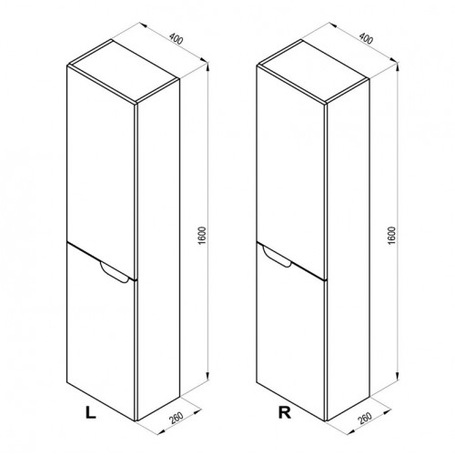 Пенал Ravak Classic II SB-400 L, белый/белый, левый X000001472
