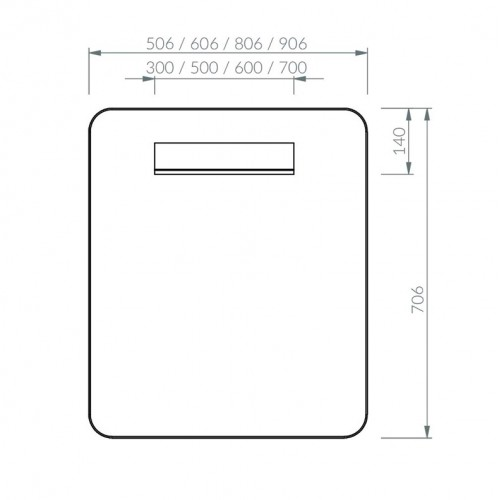 Зеркало Ravak Strip 500 с подсветкой, чёрное X000001569