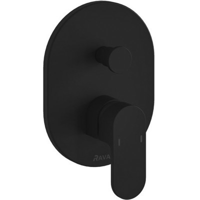 Змішувач Ravak Chrome CR 065.20BL.O2.RB070 прихованого монтажу з перемикачем для ванни і душу для R-box чорний X070433