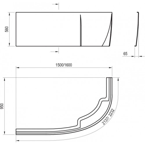 Панель для ванны Ravak Rosa 95 160, левая (CZ57100A00)