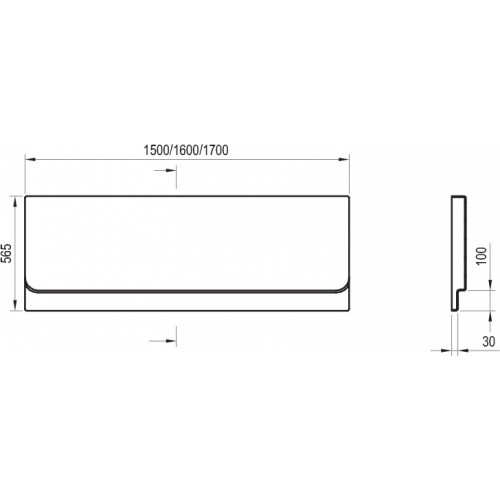 Панель для ванны Ravak Chrome 160 фронтальная (CZ73100A00)