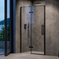 Душові двері Ravak Cool COSD2-100, чорні Transparent X0VVAC300Z1