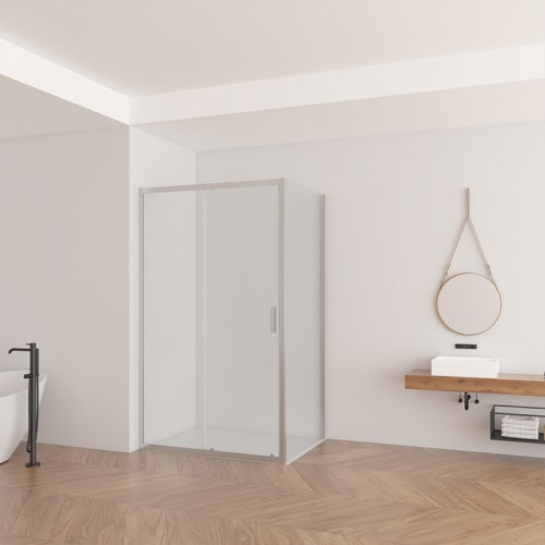 Нерухома стінка (частина кабіни) Domospa by Ravak Slide SLPS-80 полір. алюм. Transparent 6мм RKUC500020