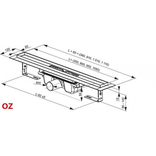 Душевой канал Ravak OZ Runway 750, нержавеющая сталь X01622