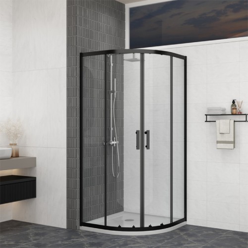 Душова кабіна Domospa by Ravak Slide SLCP4-90 R 550 чорний Transparent RKUC500027