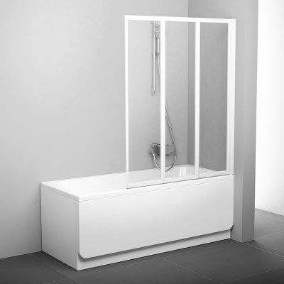 Шторка для ванни Ravak VS3 BeHappy 100, біла, Transp.(795P0100Z1)
