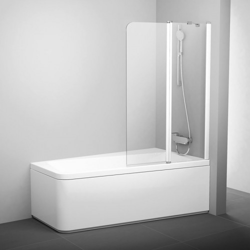 Шторка для ванны Ravak 10CVS2-100 R, белая, Transp.(7QRA0103Z1)